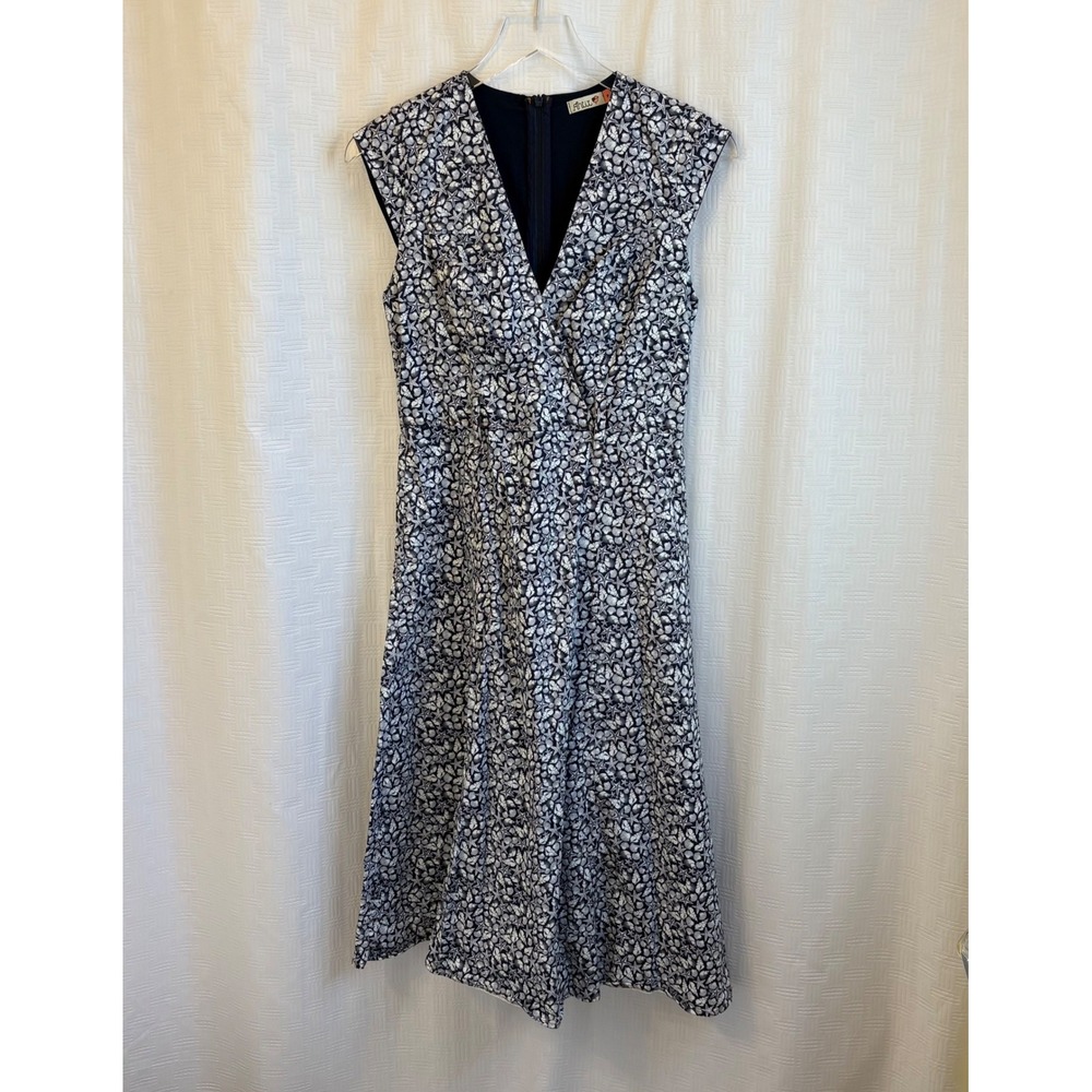 Antix‎ Navy White Seashell Starfish Nautical Print Midi Dress Womens Size P